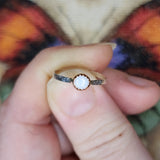 Australian Precious Opal Ring in Sterling Silver & Copper Size 6.75