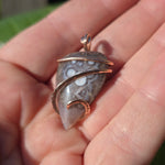 Luna Agate Pendant – Tension Wrapped in 14kt Rose Gold Fill