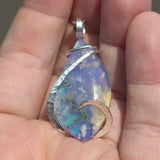 Mossy Sky Agate Pendant – Sterling & Aurora Opal Triplet - Rock Your World 