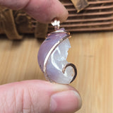 Violet Geode Pendant – Quartz Crystal Bloom in 14kt Rose Gold Fill