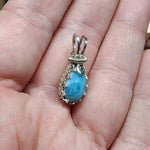 Dainty Ocean Blue Larimar Pendant Sterling Silver