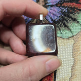 Red Moss Jasper Pendant – Square-Cut with Black Manganese Veins