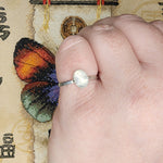 Oval Blue Glow Rainbow Moonstone Ring in Sterling Silver Ring Sz 8.75