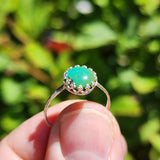 Natural Turquoise Ring sz 8.75 – Eclipse Blue-to-Green Cab in Sterling Silver