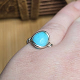 Natural Turquoise Ring sz 8 – Robin Egg Blue Stone in Sterling Silver