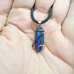 Australian Boulder Opal Pendant in 14kt Rose Gold Filled - Blue Beauty