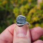Raw Blue Zircon Ring sz 5.5 Sterling Silver – Natural Crystal Brilliance