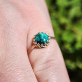 Natural Turquoise Ring Size 8 – Veined Green-Blue Sterling Silver