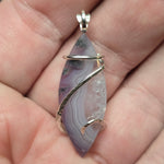 Rare Purple Agate Pendant – Stormlight Veins in Sterling Silver