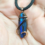 Australian Boulder Opal Pendant in 14kt Rose Gold Filled - Blue Beauty