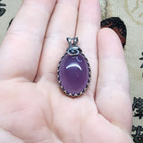 Huge Purple Chalcedony Agate Pendant in Sterling Silver