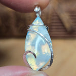 Sky Plume & Aurora Opal Triplet Pendant – Cloudlight in Sterling Silver