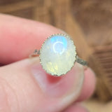 Bright Blue Glow Moonstone Ring sz 7.75 – Sterling Silver