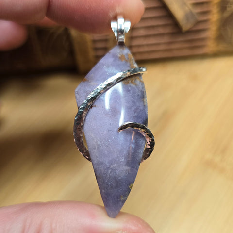 Burro Creek Agate Pendant – Desert Sky in Sterling Silver