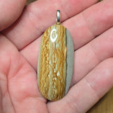 Oregon Chicken Track Jasper Pendant - Silver Tone Bail