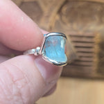 Raw Aquamarine Sterling Silver Ring Size 6 – Ocean Blue Clarity
