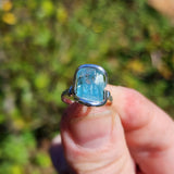 Raw Aquamarine Sterling Silver Ring Size 6 – Ocean Blue Clarity