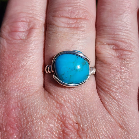 Sleeping Beauty Turquoise Ring – Sterling Silver sz 12