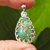 Kingman Turquoise Probably Pendant – Sterling Silver, Wild and Weird - Rock Your World 
