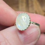 Bright Blue Glow Moonstone Ring sz 7.75 – Sterling Silver