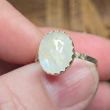 Bright Blue Glow Moonstone Ring sz 7.75 – Sterling Silver