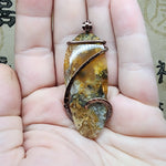 Beverly Marie Oregon Graveyard Point Plume Agate Pendant in Copper