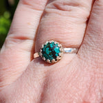 Natural Turquoise Ring sz 11 – Bright Blue with Black Matrix in Sterling Silver