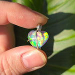 Aurora Opal Light Heart Pendant – Sterling Silver