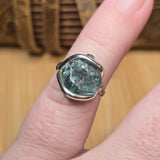 Raw Blue Zircon Ring sz 5.5 Sterling Silver – Natural Crystal Brilliance