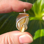 Carnelian Agate Pendant – Tension Wrapped in Sterling Silver