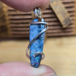 Boulder Opal Pendant Rainbow Fire - Hammered Sterling Silver
