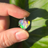 Aurora Opal Light Heart Pendant – Sterling Silver