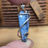 Boulder Opal Pendant Rainbow Fire - Hammered Sterling Silver