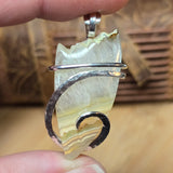 Crazy Lace Agate Pendant – Sunrise Crest in Sterling Silver