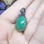 Caribbean Green Gem Chrysoprase Pendant Necklace