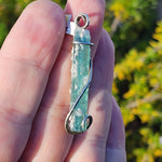 Raw Blue Tourmaline Crystal Pendant in Sterling Silver