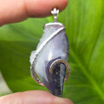 Purple Red Agate Crystal Pendant – Sterling Silver One-of-a-Kind