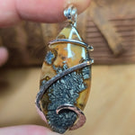 Marcasite in Carnelian Agate Pendant – Desert Ember in Sterling Silver