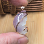 Violet Geode Pendant – Quartz Crystal Bloom in 14kt Rose Gold Fill