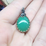 Caribbean Green Gem Chrysoprase Pendant Necklace