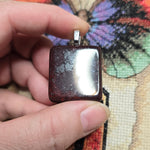 Red Moss Jasper Pendant – Square-Cut with Black Manganese Veins