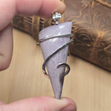 Purple Burro Creek Moss Agate Pendant – Hammered Sterling Silver - Rock Your World 