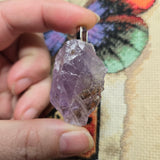 Raw Amethyst Pendant – Natural Crystal Chunk Necklace