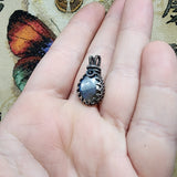 Royal Blue Faceted Labradorite Antiqued Sterling Silver Pendant - Rock Your World 