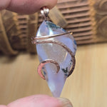 Purple Agate + Citrine Crystal Pendant – 14K Rose Gold Fill