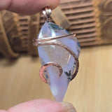 Purple Agate + Citrine Crystal Pendant – 14K Rose Gold Fill