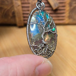 Tree of Life Pendant – Aurora Opal + Moss Agate Doublet in Sterling Silver