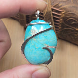 Desert Sky Blue Vintage Turquoise Pendant – Sterling Silver - Rock Your World 