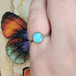 Turquoise Stone Ring in Copper and Sterling Silver Ring Sz 8