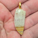 Rare Crazy Lace Agate with Quartz Crystal Pendant - Rare Crystal and Agate Combo